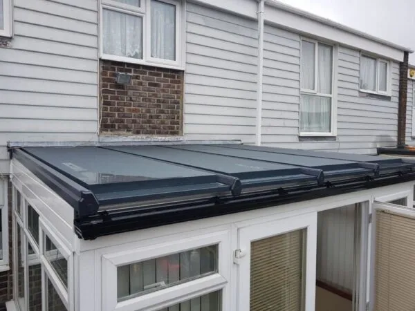 Grey conservatory roof