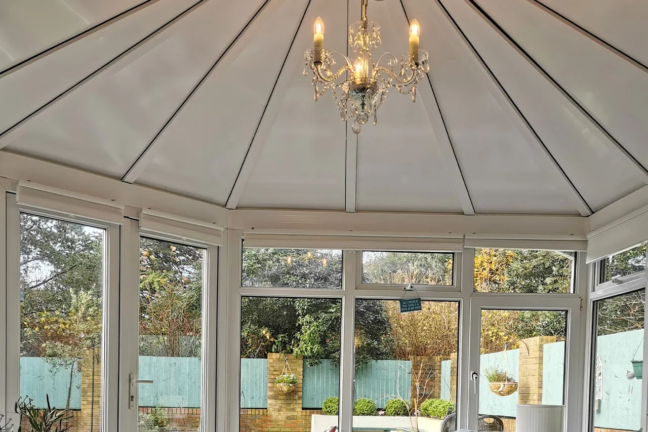Green Space White Conservatory Roof