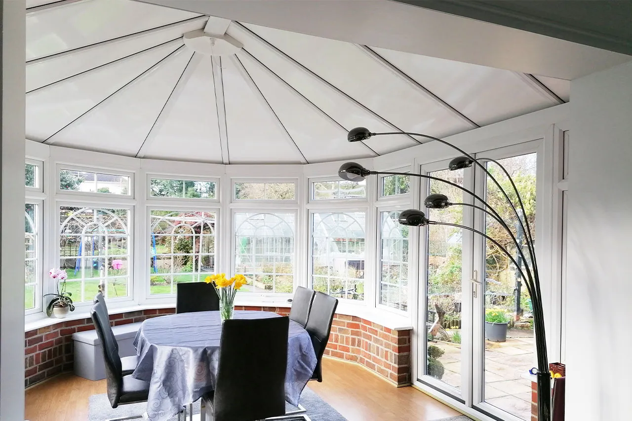 Green Space White Conservatory Roof