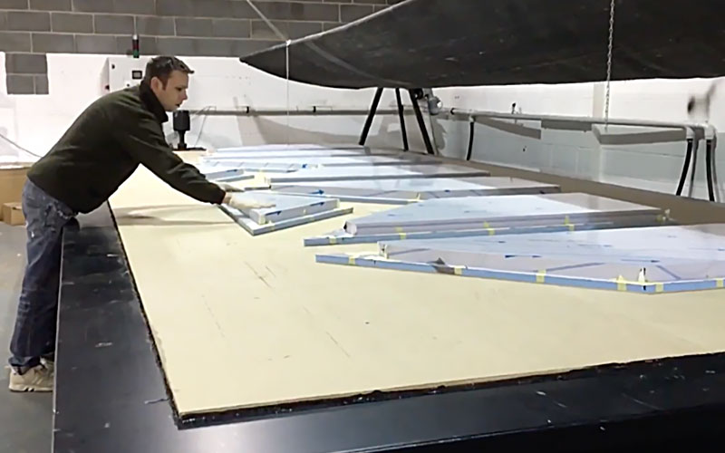 Thermotec conservatory roof panels being manufactured