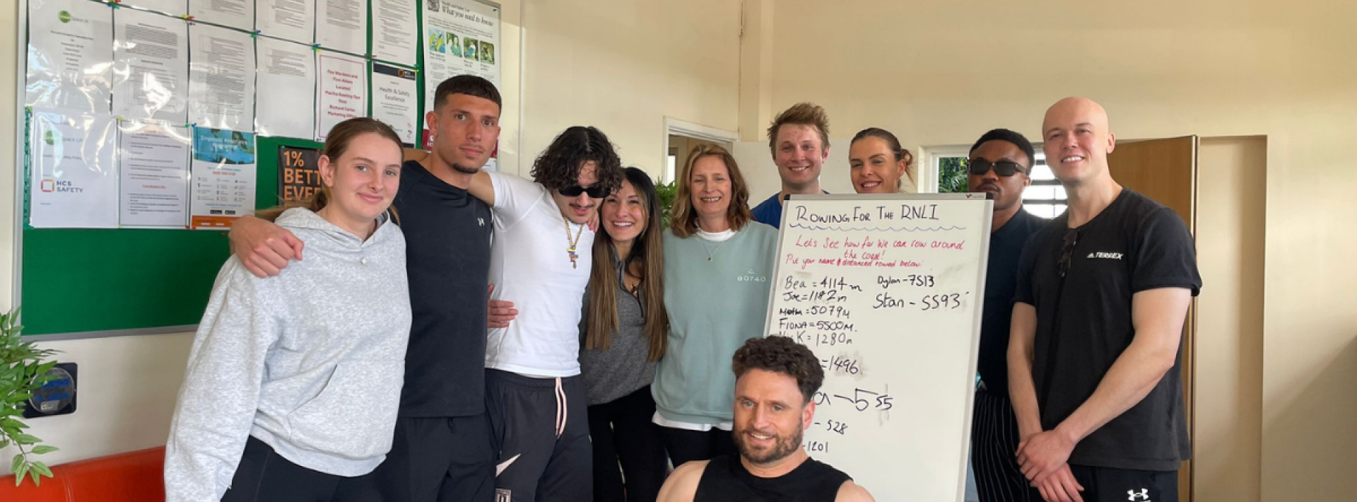 Green Space UK team completing 37-mile RNLI rowing challenge fundraiser